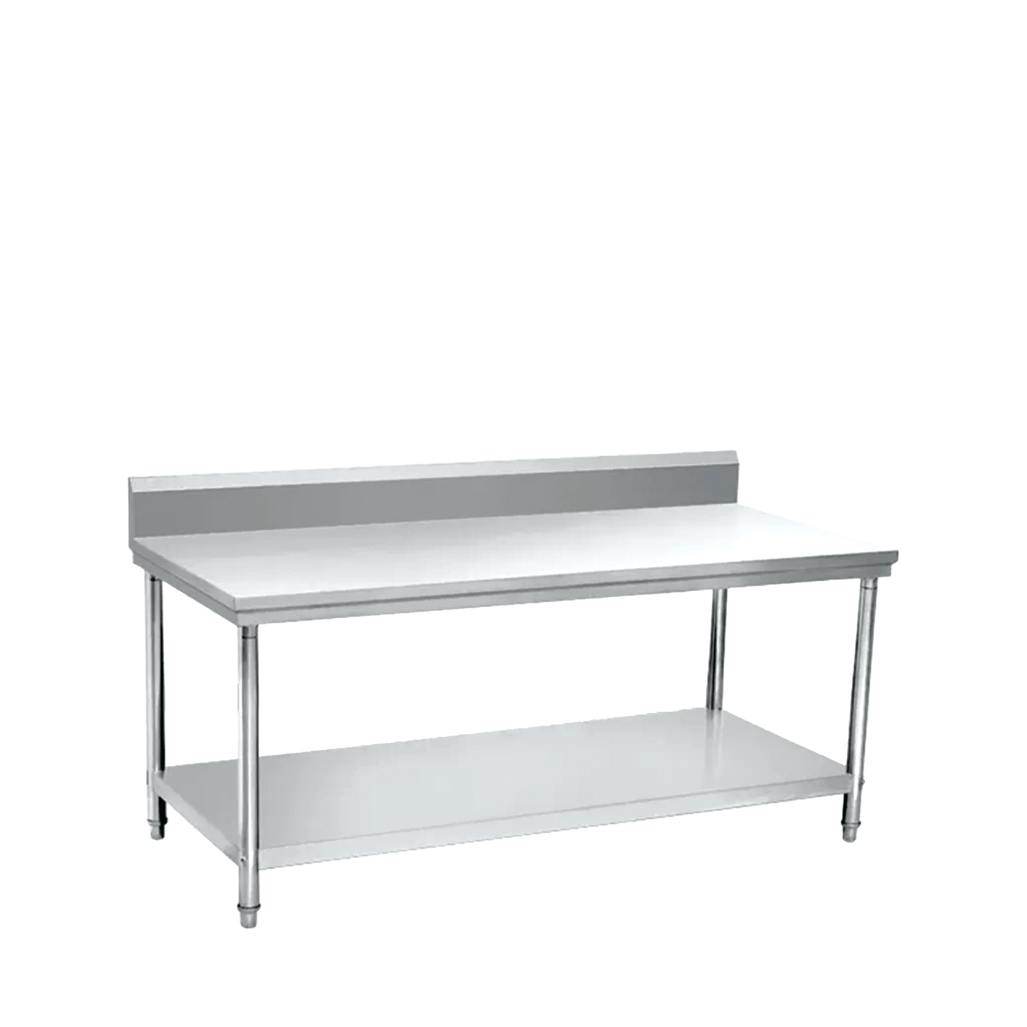 WORK TABLE SINGLE UNDER SHELF W/ SPLASH BACK